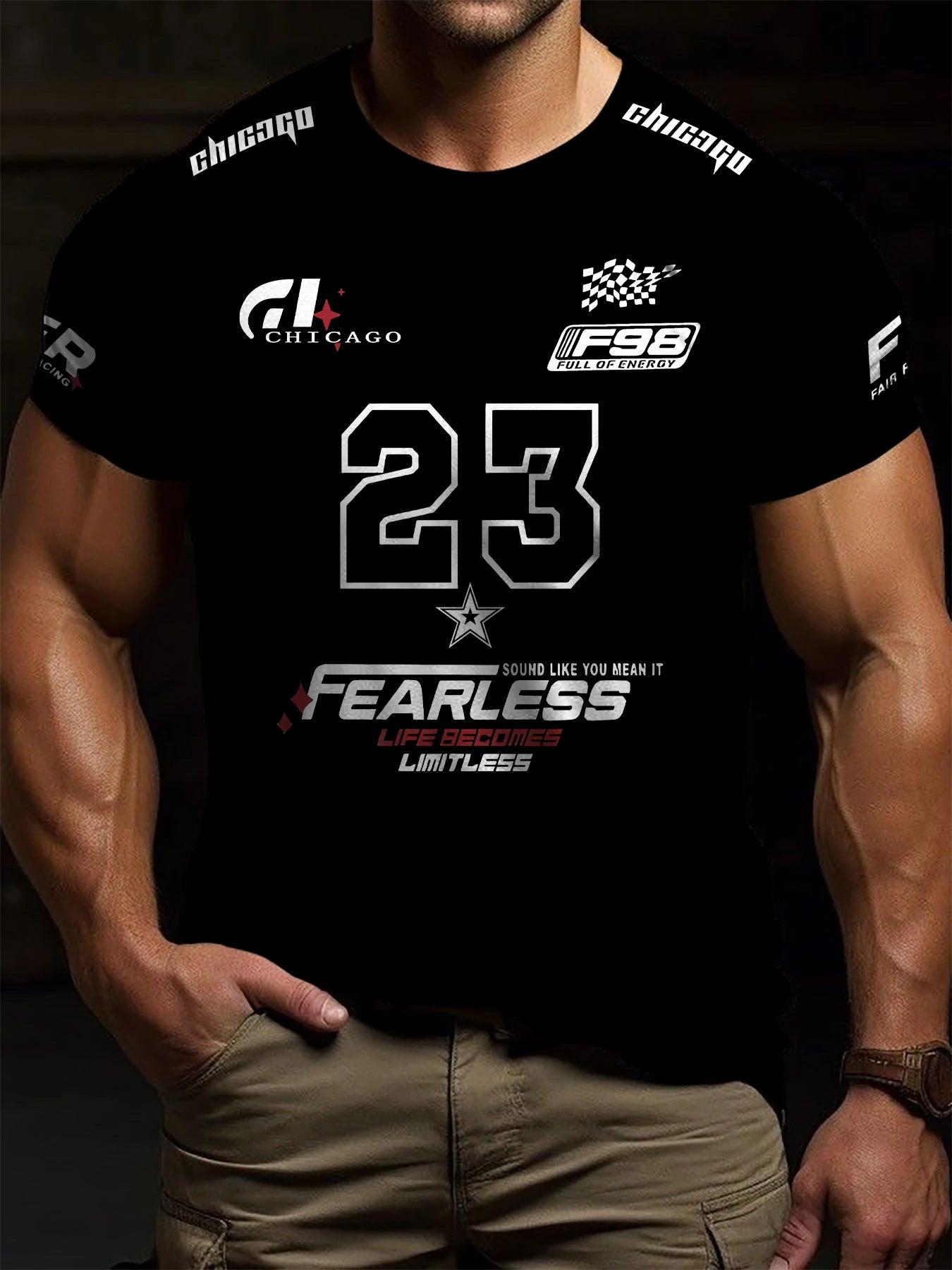 Casual pattern T-shirt short sleeved sports T-shirt