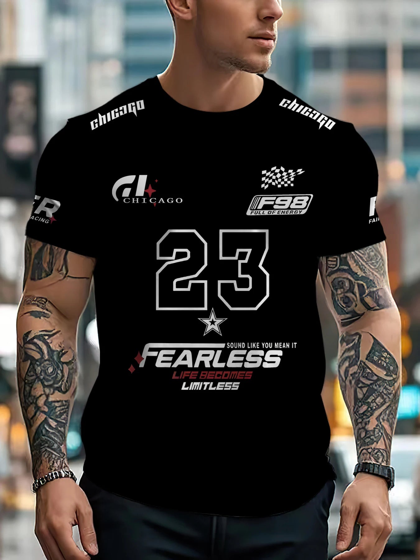 Casual pattern T-shirt short sleeved sports T-shirt