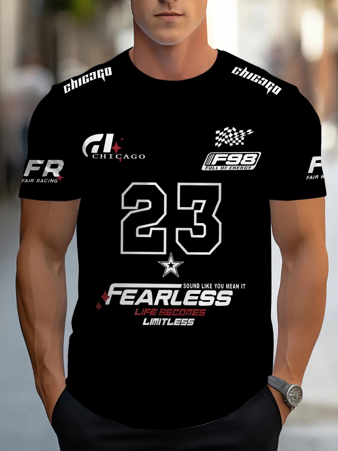 Casual pattern T-shirt short sleeved sports T-shirt