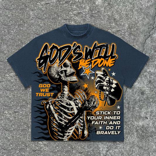 American Retro God's Will Y2K Retro Graphic Tee