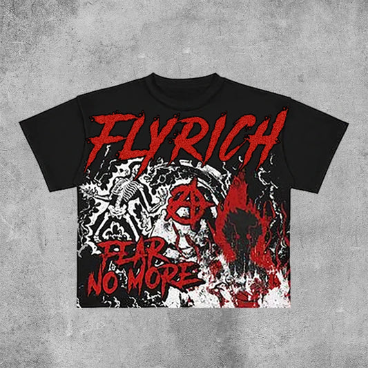 Fly Rich Graphic T-shirt Y2K