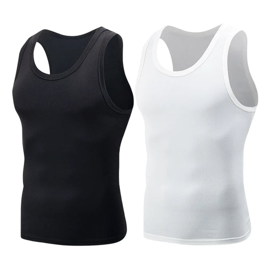 1/3 Piece Men's Four Seasons Black And White Classic Color Basic Tank Top