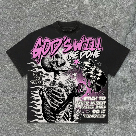 American Retro God's Will Y2K Retro Graphic Tee